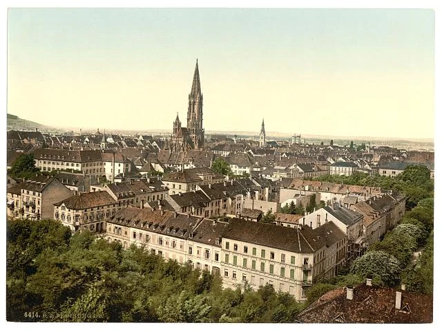 Freiburg, Gesamtansicht, Baden — Photochrom um 1890