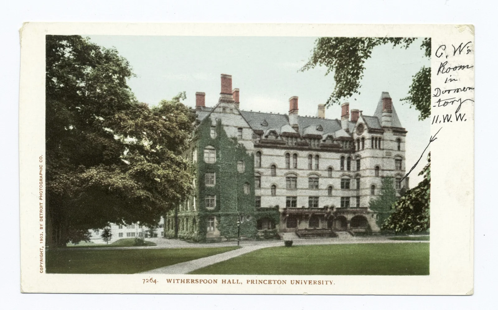 Witherspoon Hall, Princeton University, NYPL-Postkarte (Serie 7264), 1903-1904